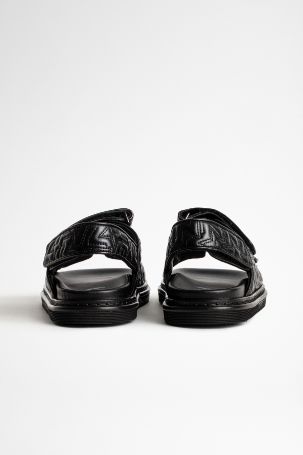 [230mm] Alpha Grunge Quilted Sandals