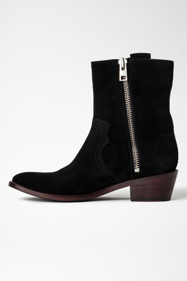 [235mm] Pilar High Suede Ankle Boots