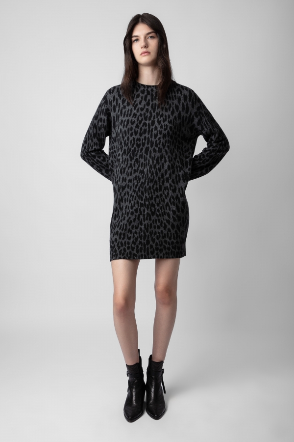 Malia Leopard Cashmere Dress