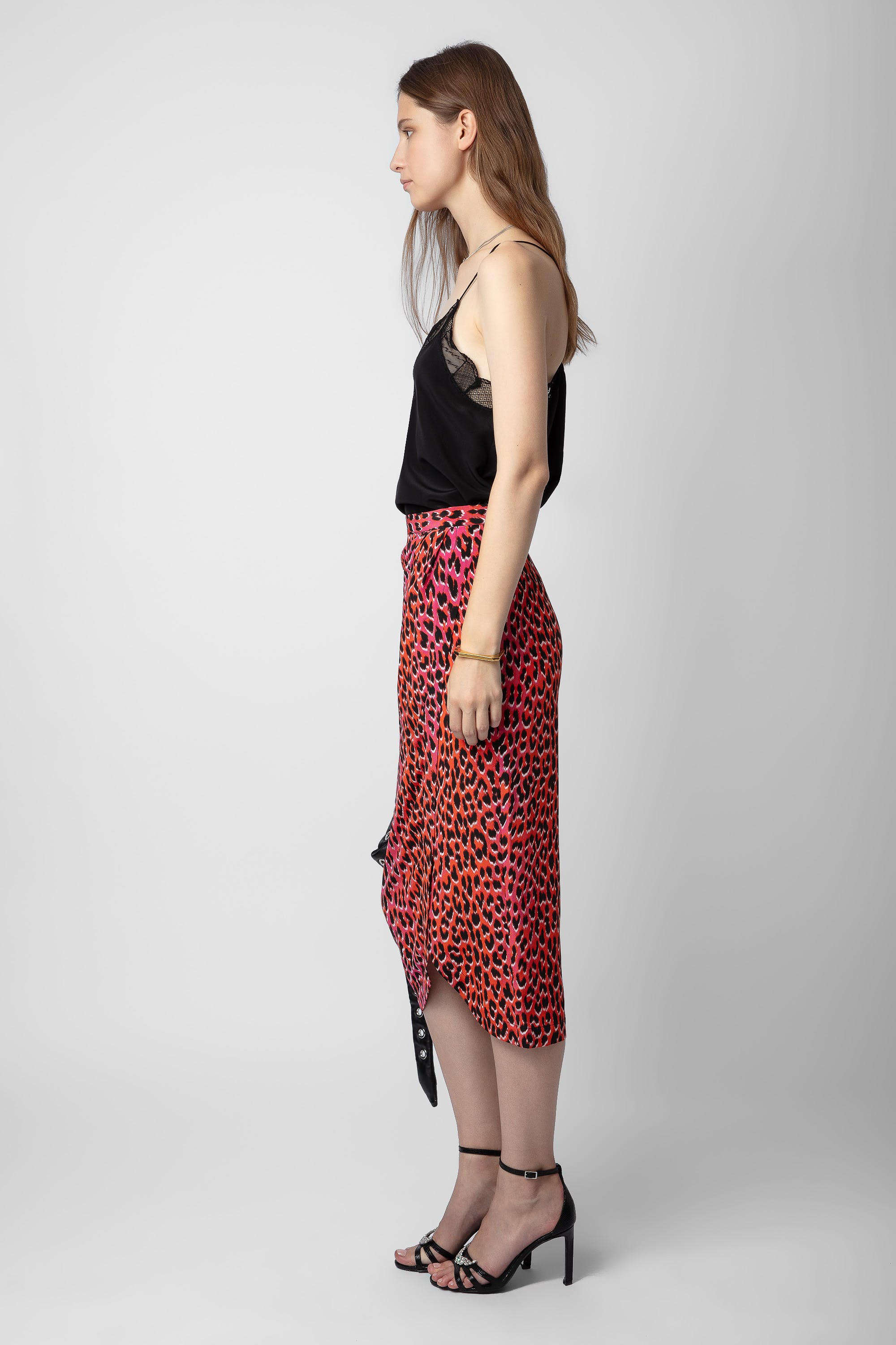 Jamelia Leopard Silk Skirt