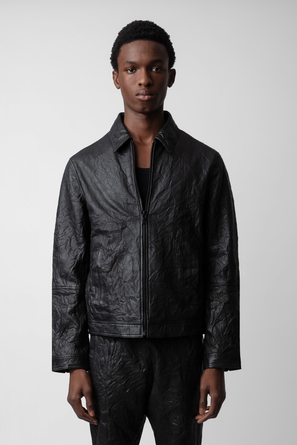 Lasso Crinkled Leather Jacket